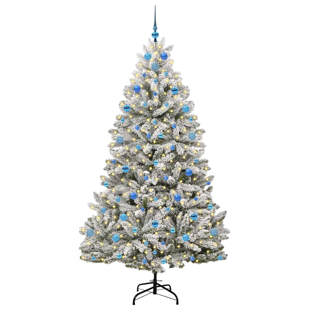 Kunstigt juletræ 210 cm 300 LED'er Varm hvid PVC og Stål
