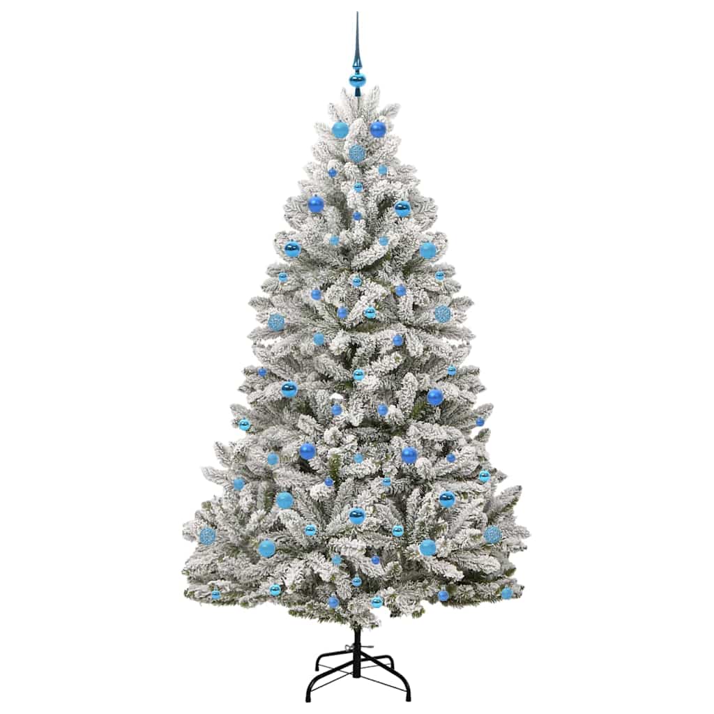 Kunstigt juletræ 210 cm 300 LED'er Varm hvid PVC og Stål