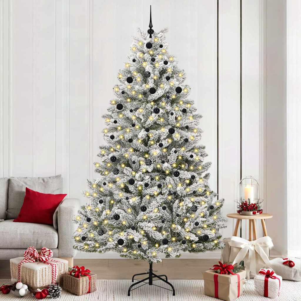Kunstigt juletræ 240 cm 300 LED'er Varm hvid PVC og Stål