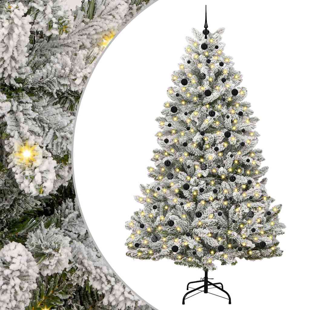 Kunstigt juletræ 240 cm 300 LED'er Varm hvid PVC og Stål