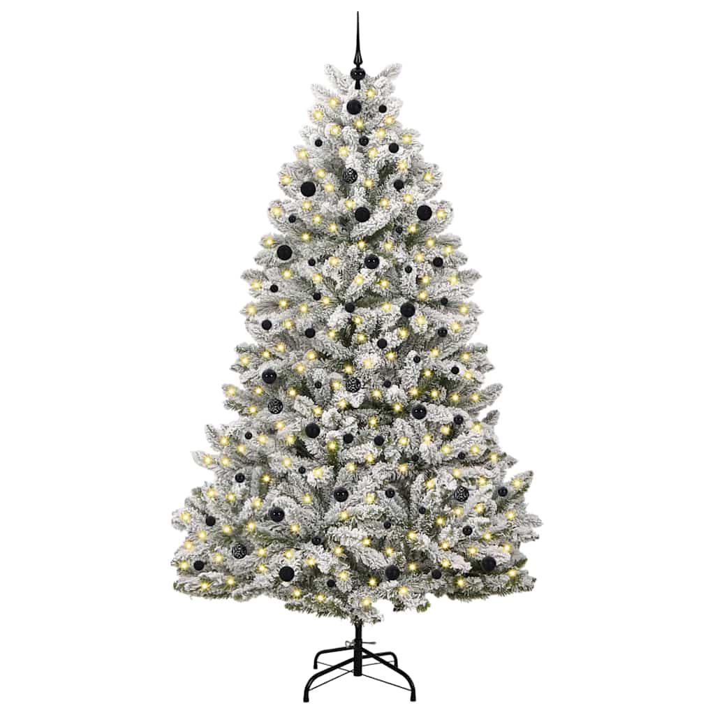 Kunstigt juletræ 240 cm 300 LED'er Varm hvid PVC og Stål