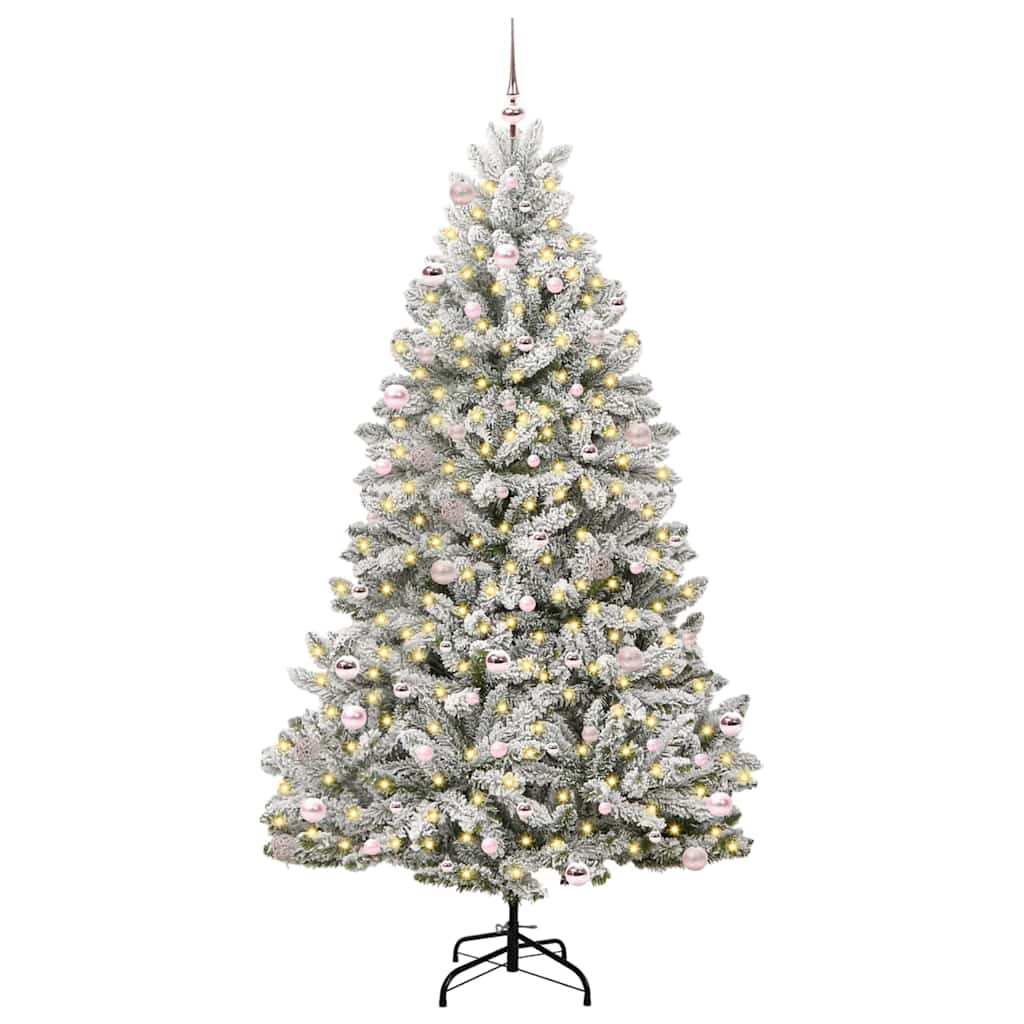 Kunstigt juletræ 240 cm 300 LED'er Varm hvid PVC og Stål