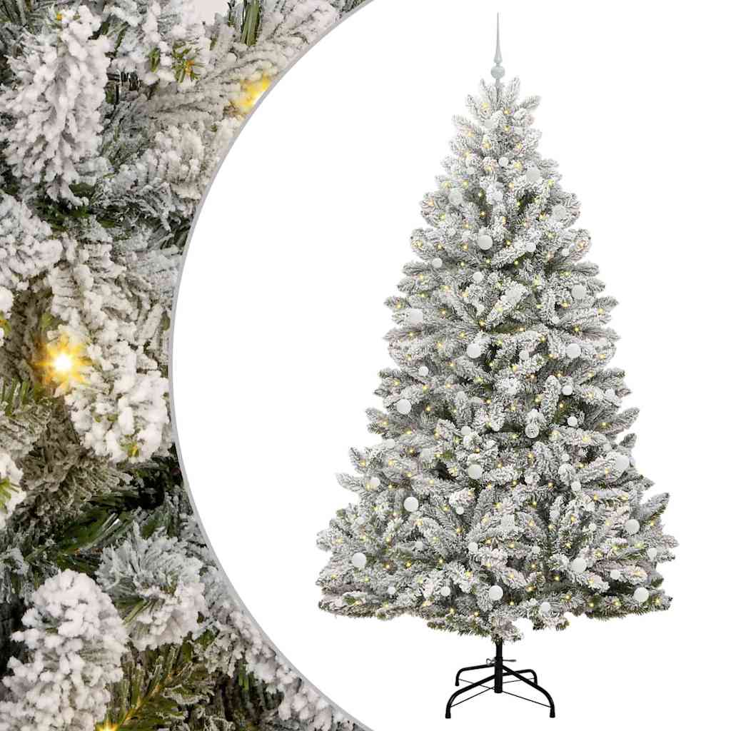 Kunstigt juletræ 240 cm 300 LED'er Varm hvid PVC og Stål