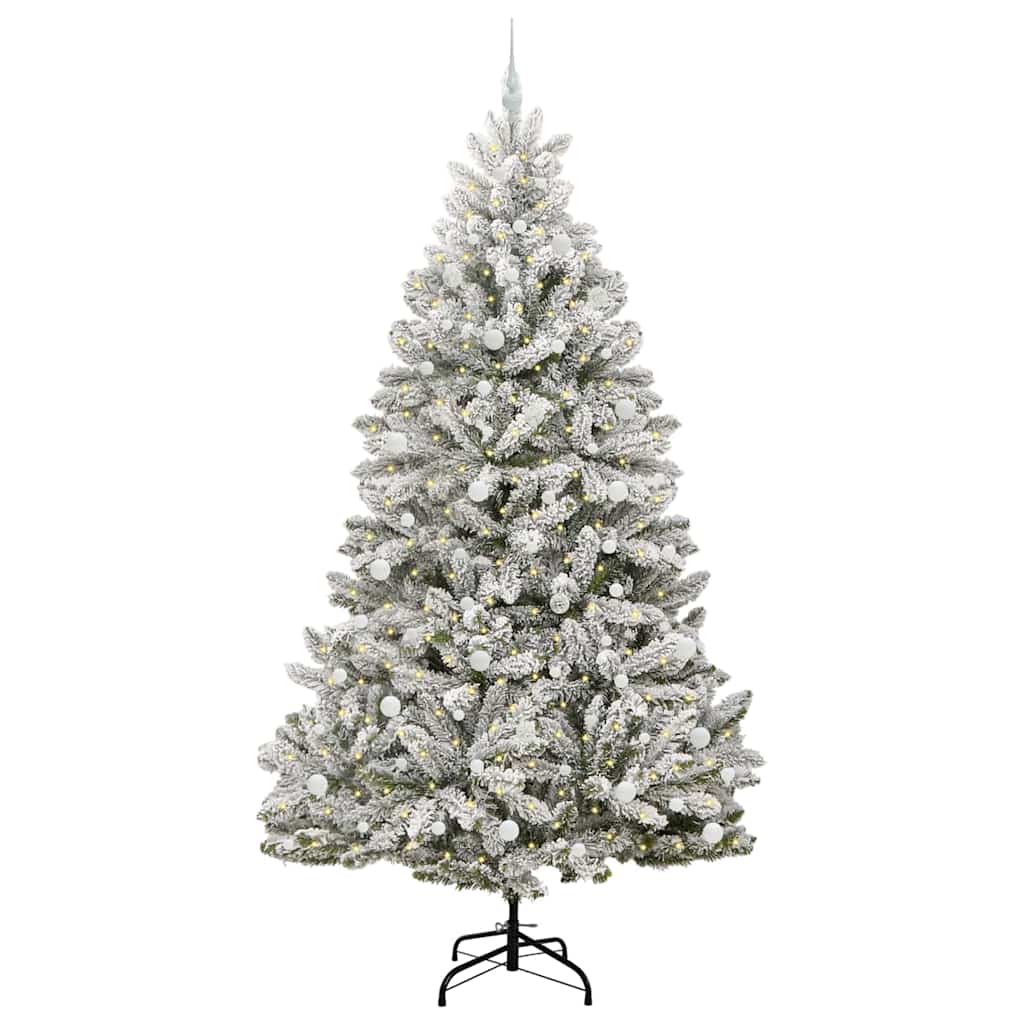 Kunstigt juletræ 240 cm 300 LED'er Varm hvid PVC og Stål