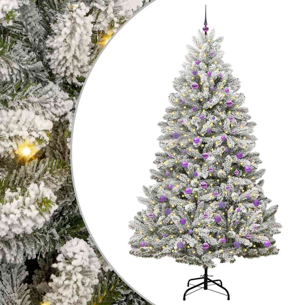 Kunstigt juletræ 240 cm 300 LED'er Varm hvid PVC og Stål