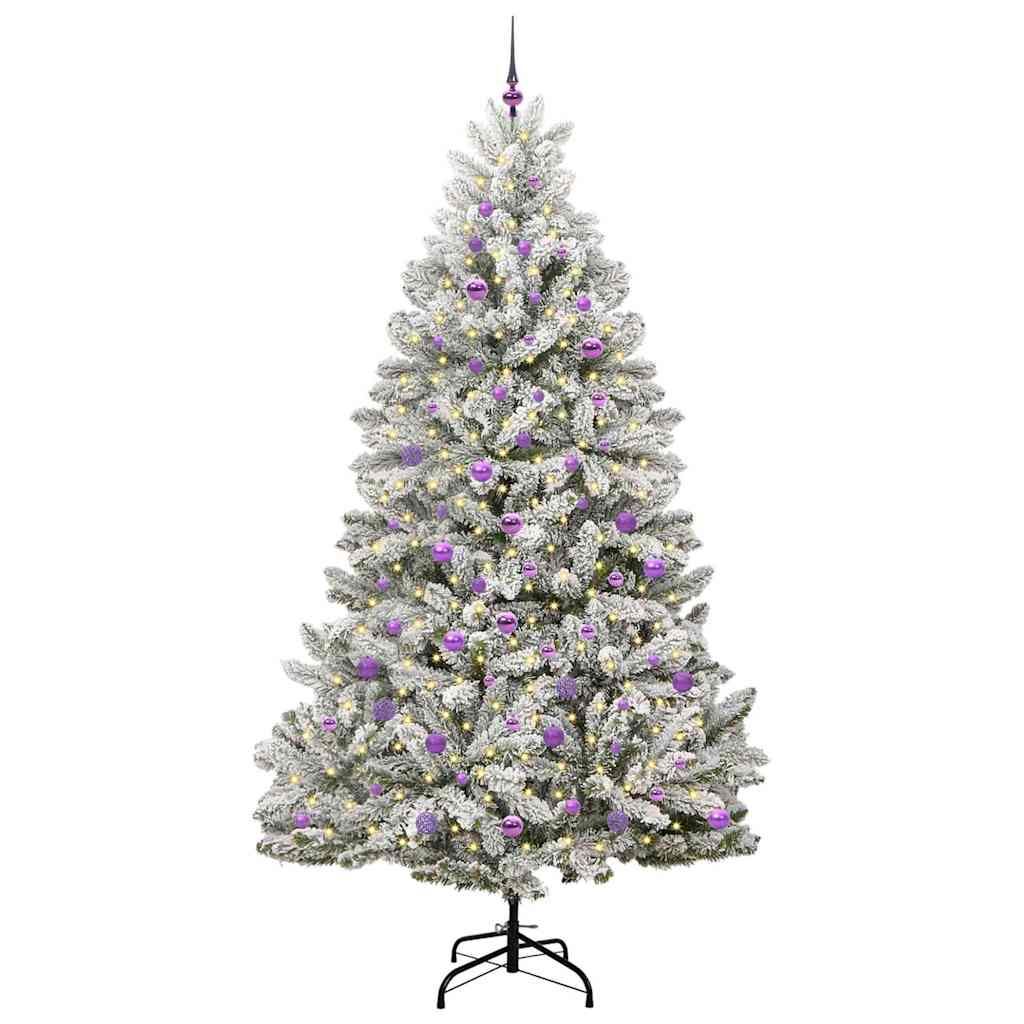 Kunstigt juletræ 240 cm 300 LED'er Varm hvid PVC og Stål