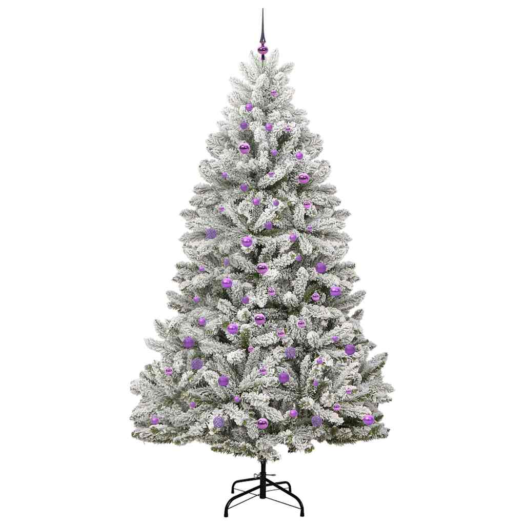 Kunstigt juletræ 240 cm 300 LED'er Varm hvid PVC og Stål