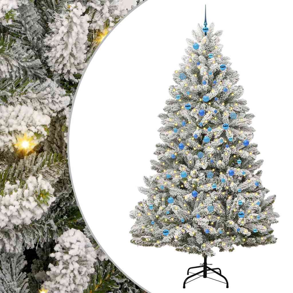 Kunstigt juletræ 240 cm 300 LED'er Varm hvid PVC og Stål