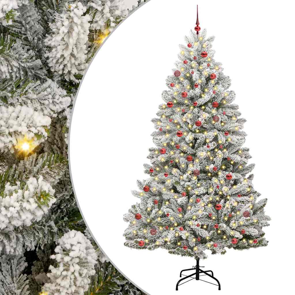 Kunstigt juletræ 270 cm 300 LED'er Varm hvid PVC og Stål