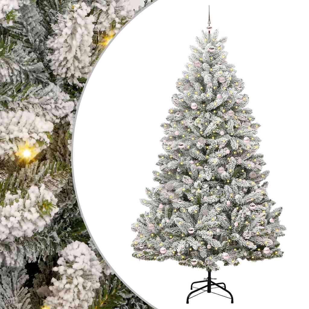 Kunstigt juletræ 270 cm 300 LED'er Varm hvid PVC og Stål