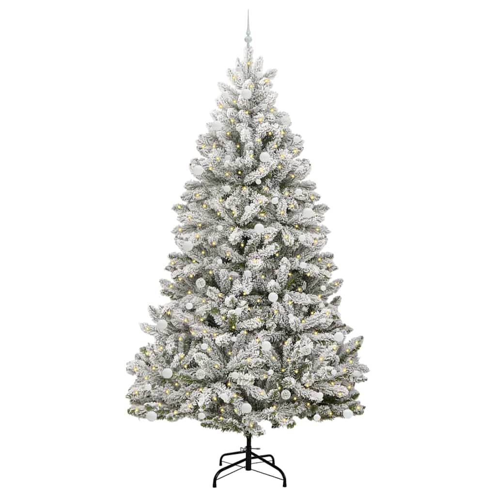 Kunstigt juletræ 270 cm 300 LED'er Varm hvid PVC og Stål