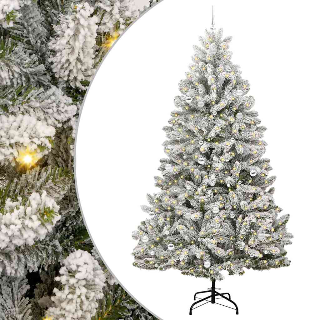 Kunstigt juletræ 270 cm 300 LED'er Varm hvid PVC og Stål