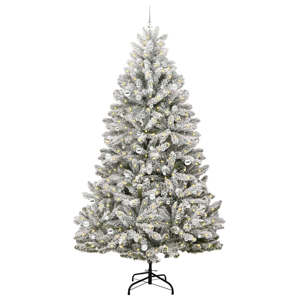 Kunstigt juletræ 270 cm 300 LED'er Varm hvid PVC og Stål
