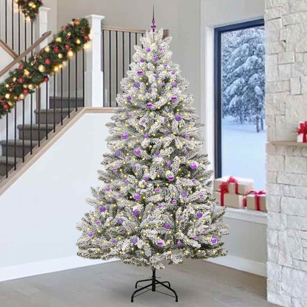 Kunstigt juletræ 270 cm 300 LED'er Varm hvid PVC og Stål