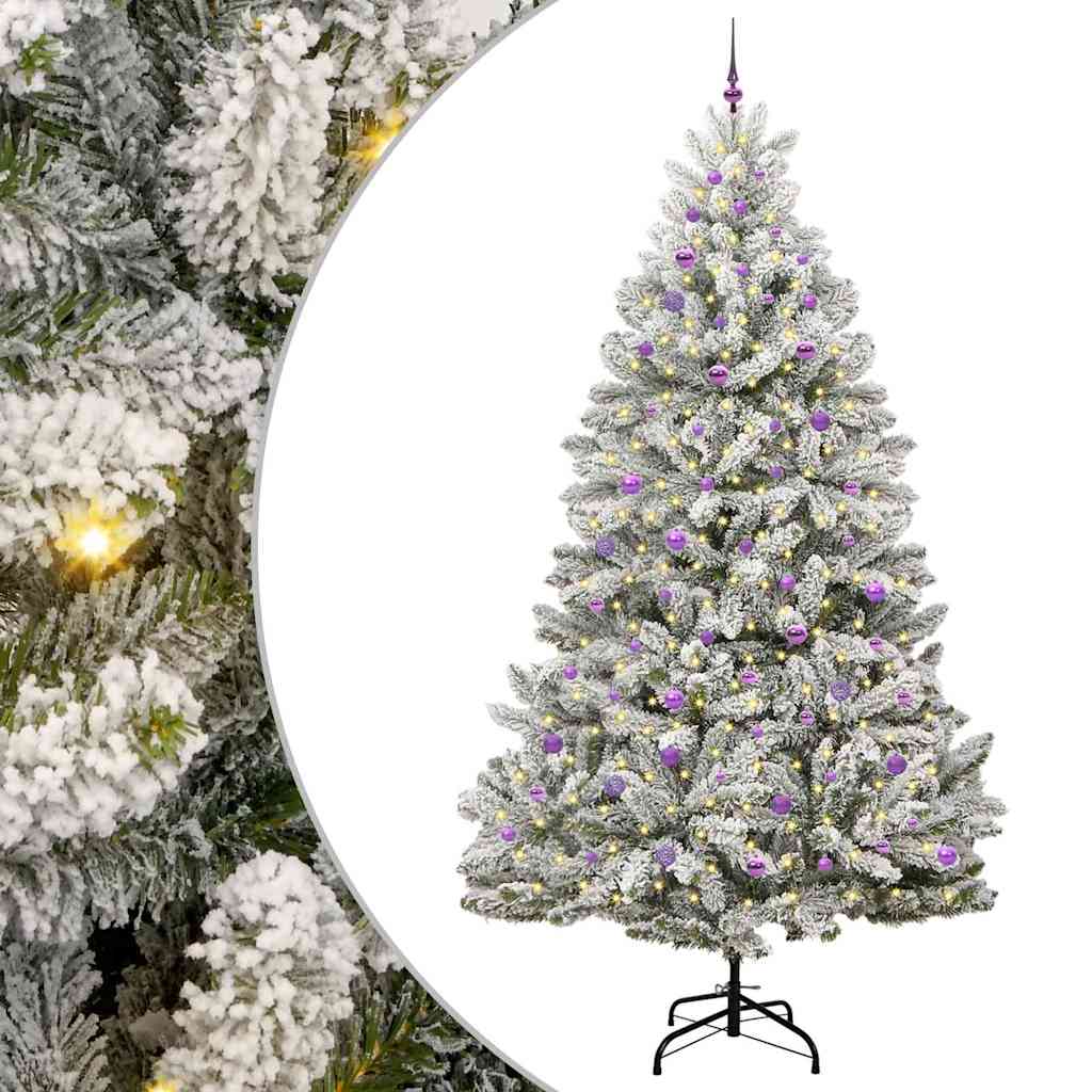 Kunstigt juletræ 270 cm 300 LED'er Varm hvid PVC og Stål