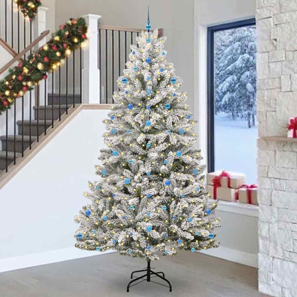 Kunstigt juletræ 270 cm 300 LED'er Varm hvid PVC og Stål