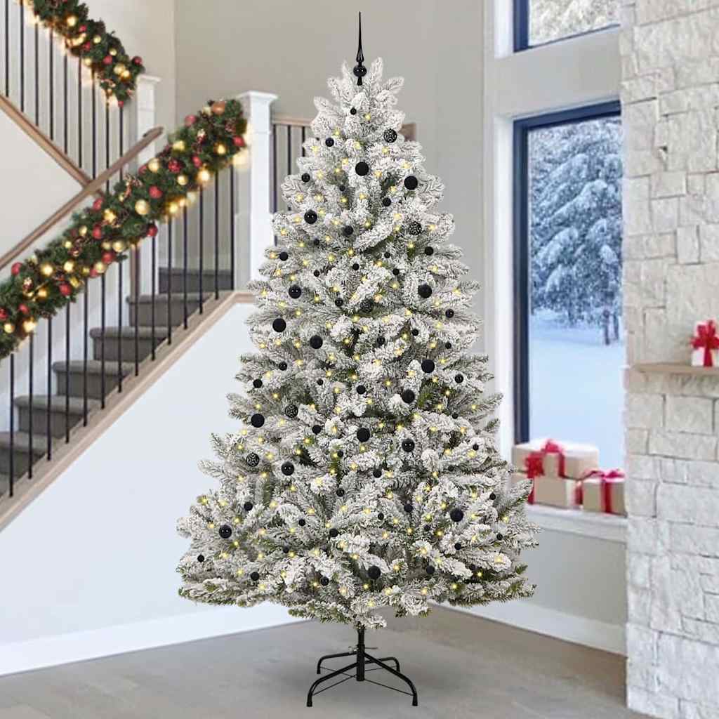 Kunstigt juletræ 300 cm 300 LED'er Varm hvid PVC og Stål