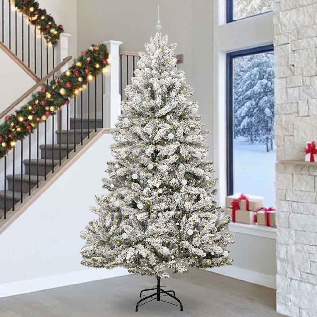 Kunstigt juletræ 300 cm 300 LED'er Varm hvid PVC og Stål