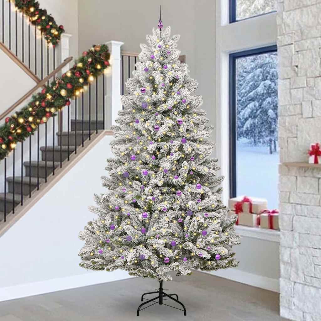 Kunstigt juletræ 300 cm 300 LED'er Varm hvid PVC og Stål