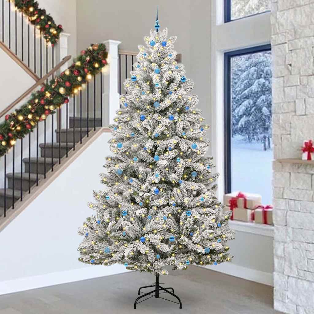 Kunstigt juletræ 300 cm 300 LED'er Varm hvid PVC og Stål