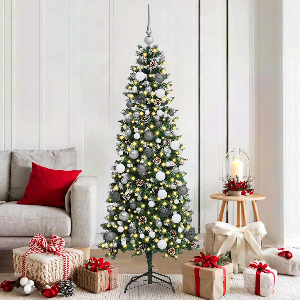 Kunstigt juletræ Grøn 180 cm PVC, plastik og stål