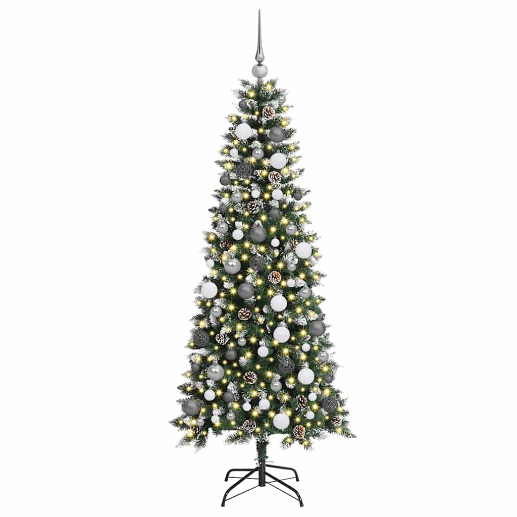 Kunstigt juletræ Grøn 180 cm PVC, plastik og stål