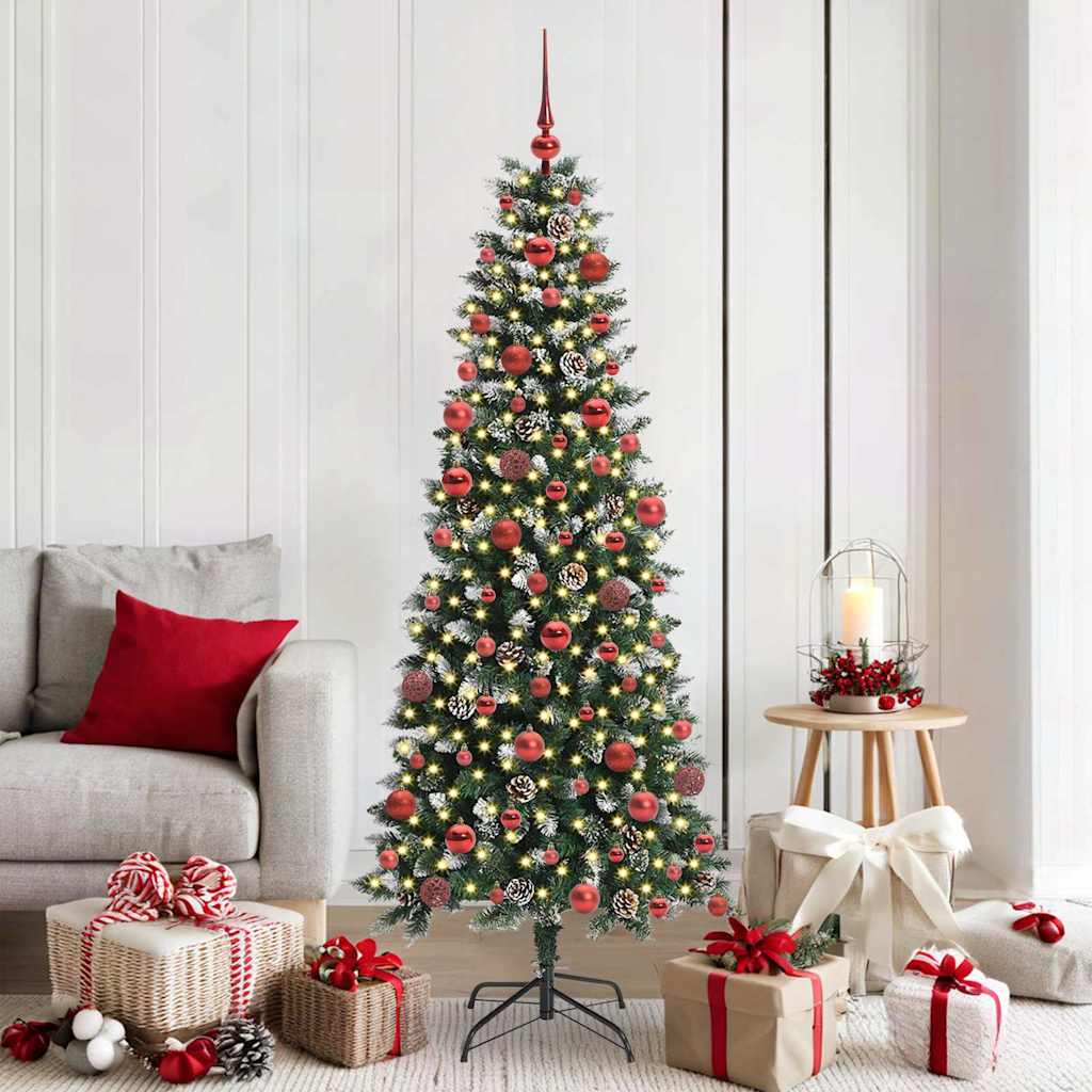 Kunstigt juletræ Grøn 180 cm PVC, plastik og stål