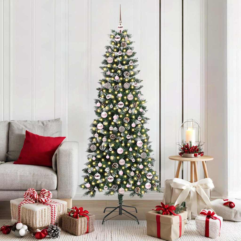 Kunstigt juletræ Grøn 180 cm PVC, plastik og stål