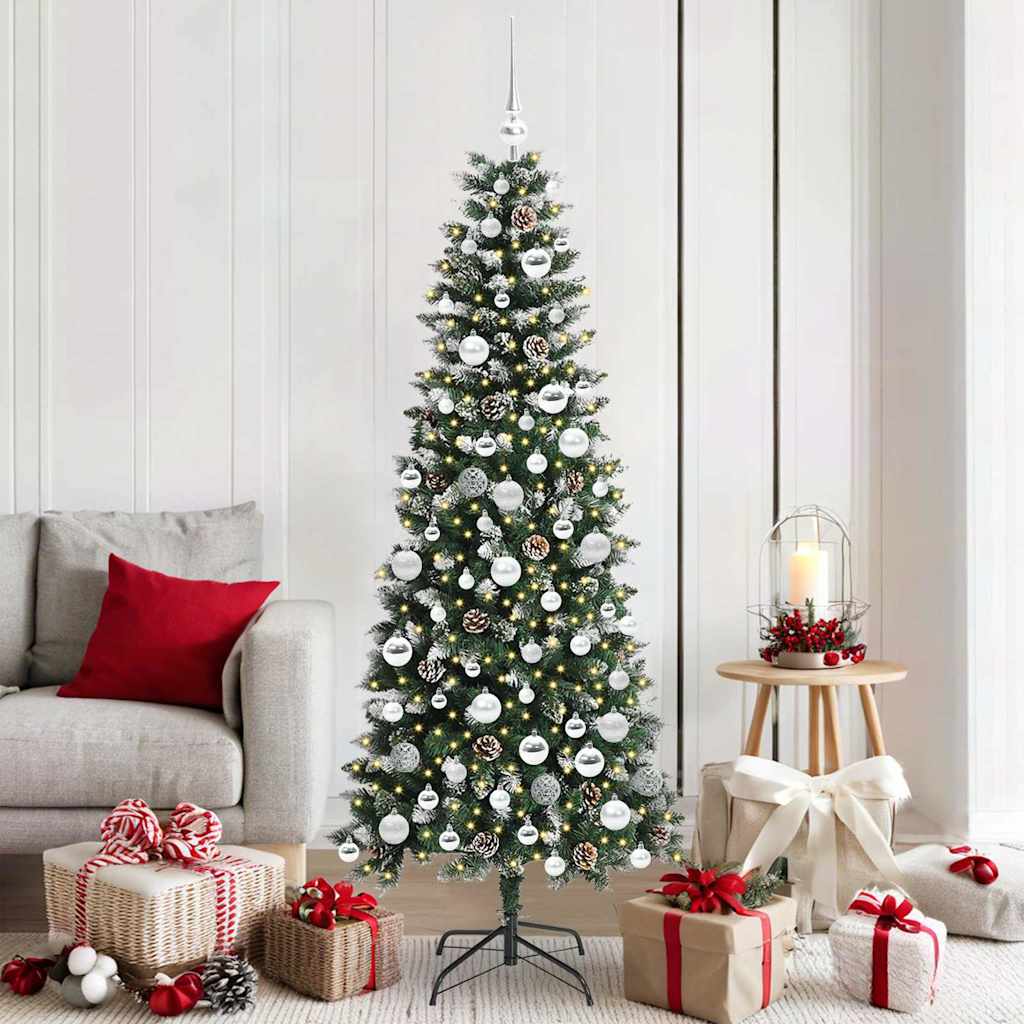 Kunstigt juletræ Grøn 180 cm PVC, plastik og stål