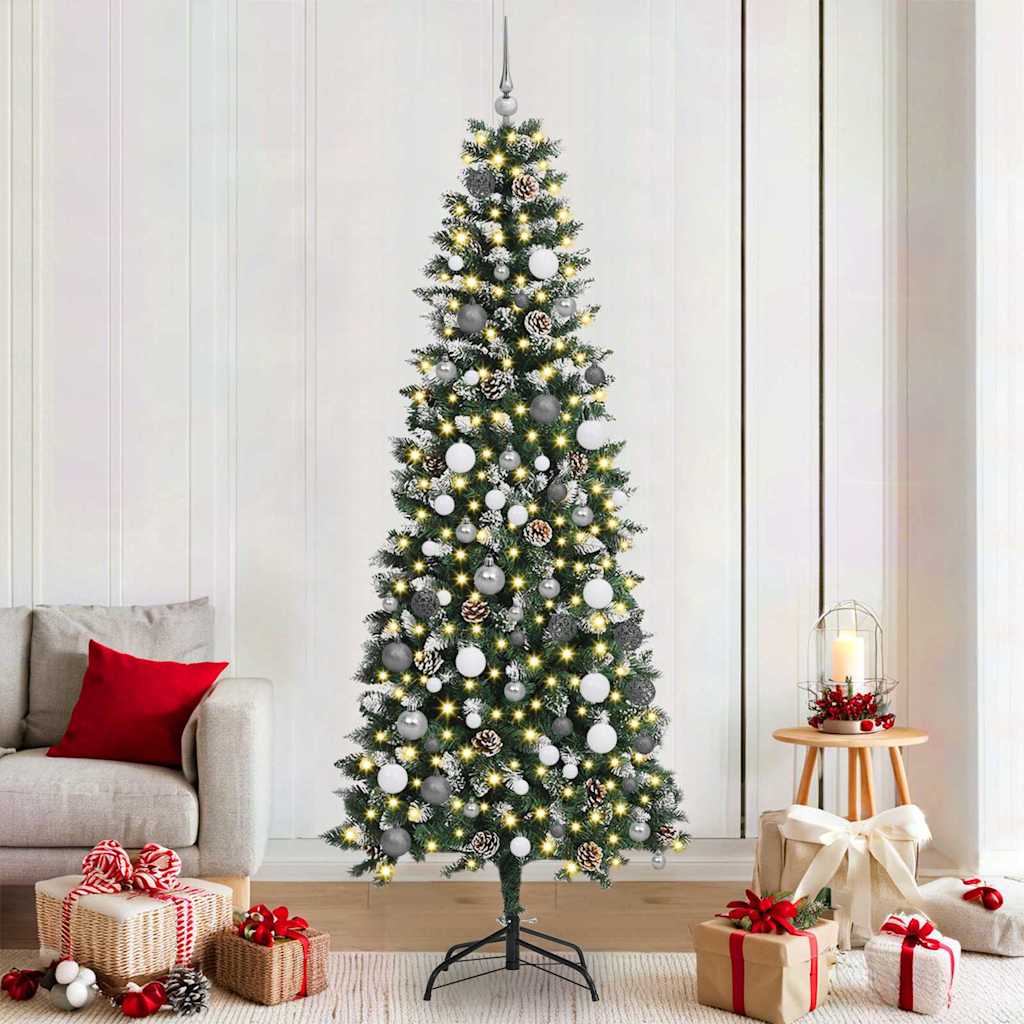 Kunstigt juletræ Grøn 210 cm PVC, plastik og stål