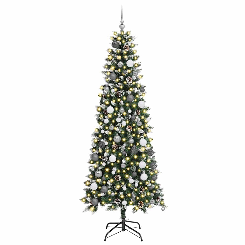 Kunstigt juletræ Grøn 210 cm PVC, plastik og stål