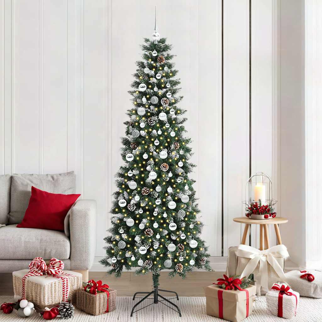 Kunstigt juletræ Grøn 210 cm PVC, plastik og stål