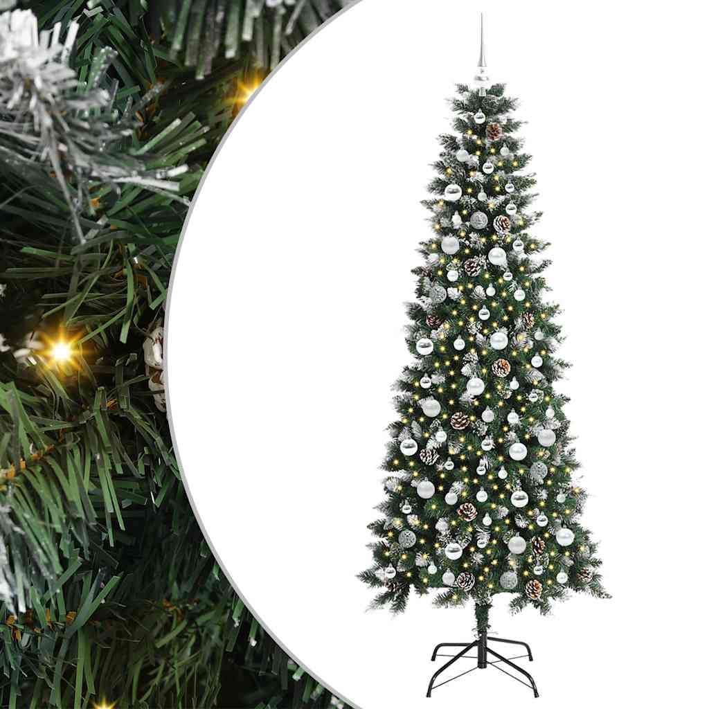 Kunstigt juletræ Grøn 210 cm PVC, plastik og stål