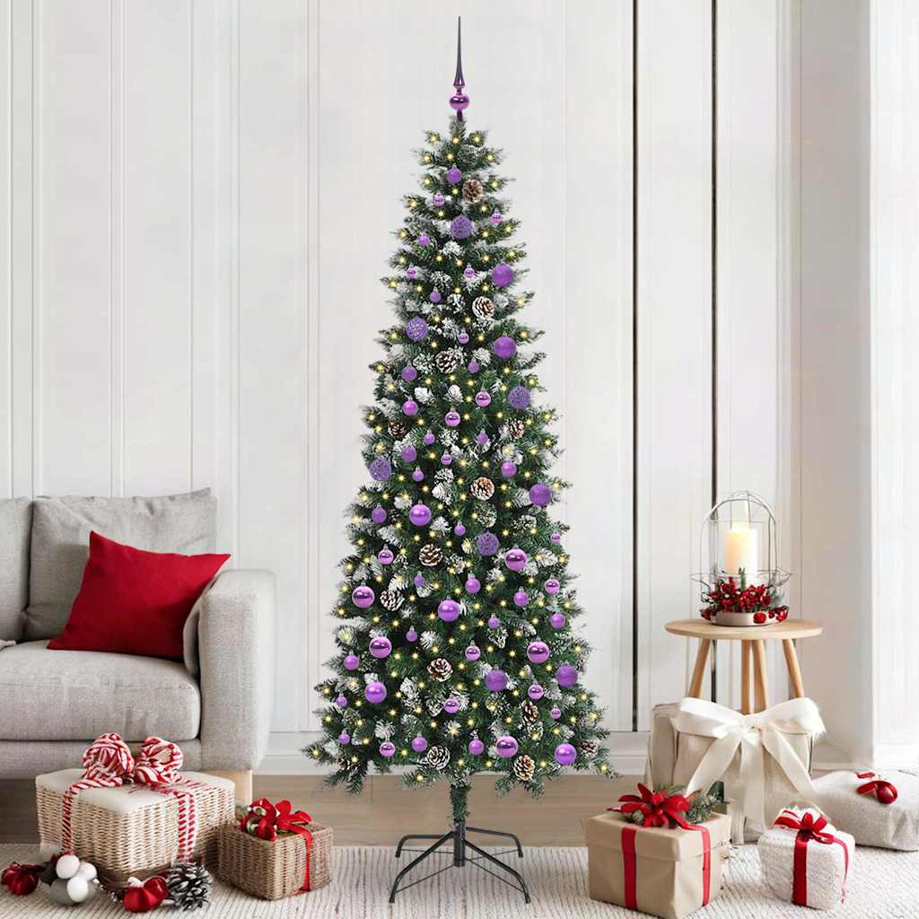 Kunstigt juletræ Grøn 210 cm PVC, plastik og stål