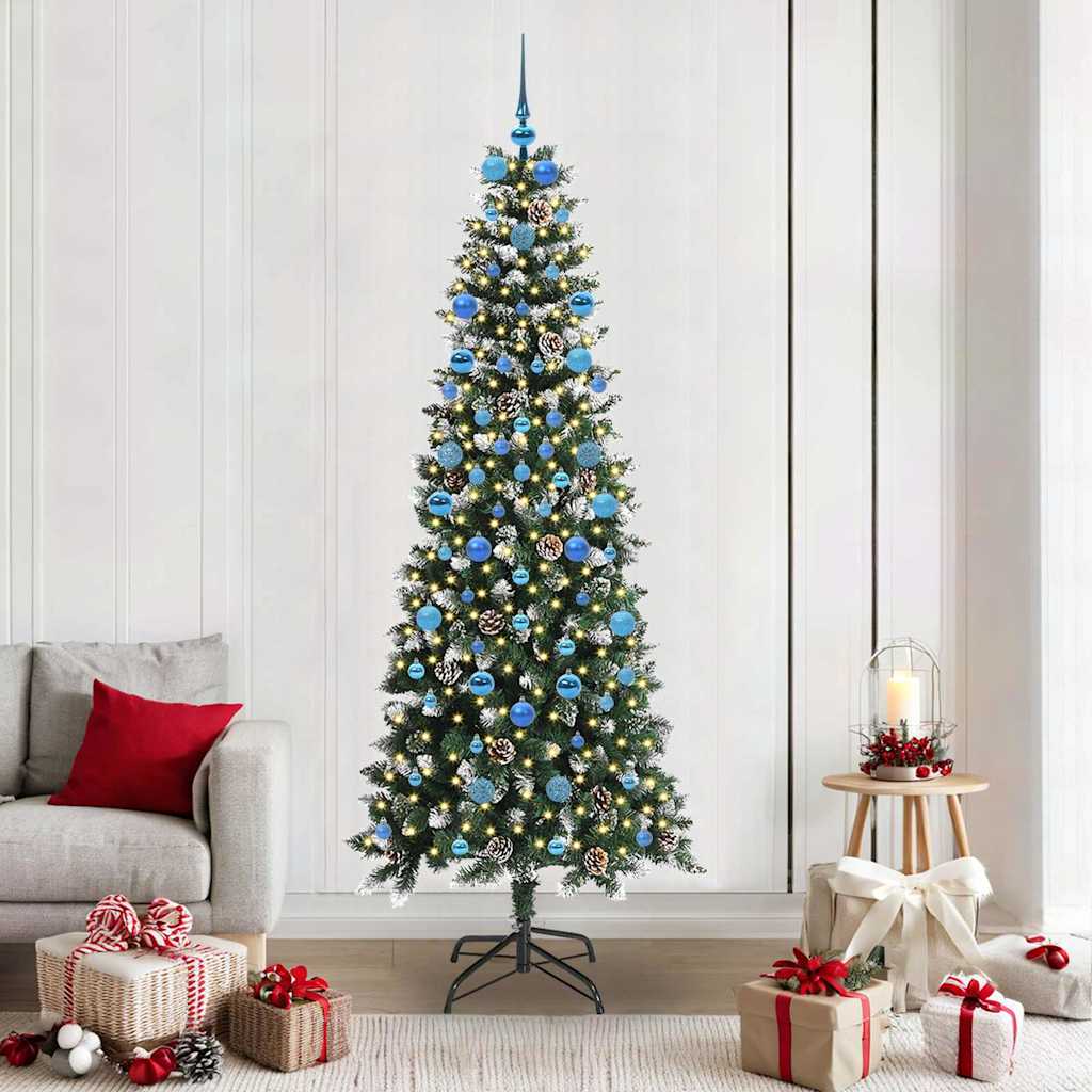 Kunstigt juletræ Grøn 210 cm PVC, plastik og stål
