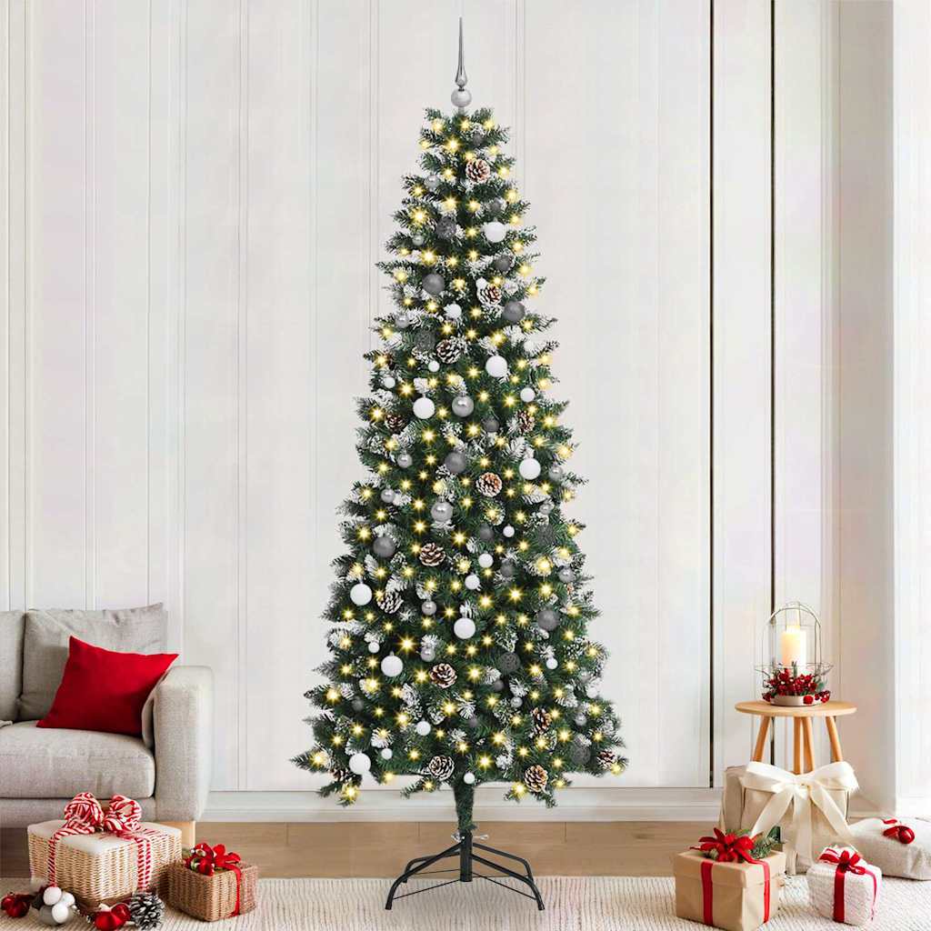 Kunstigt juletræ Grøn 240 cm PVC, plastik og stål