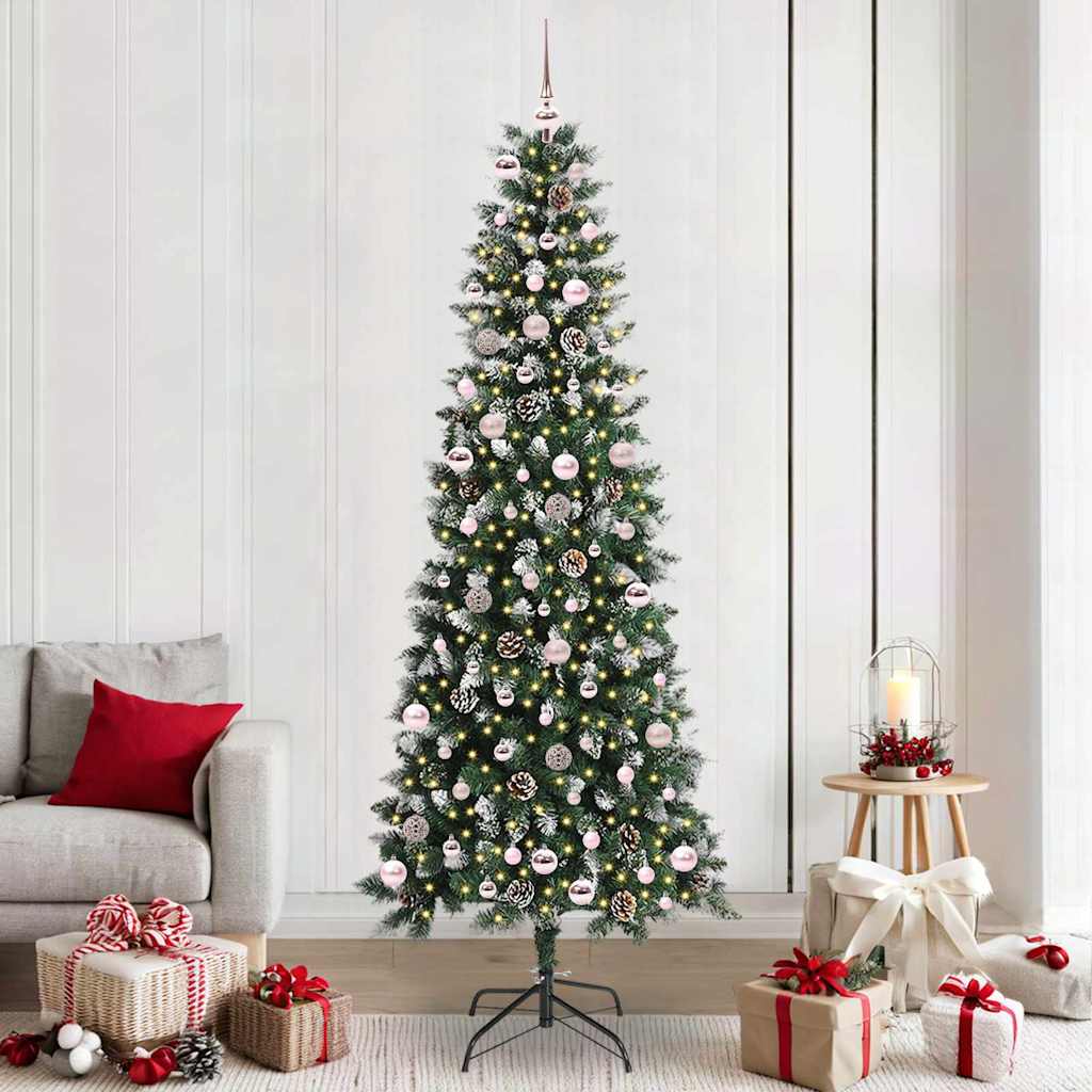 Kunstigt juletræ Grøn 240 cm PVC, plastik og stål