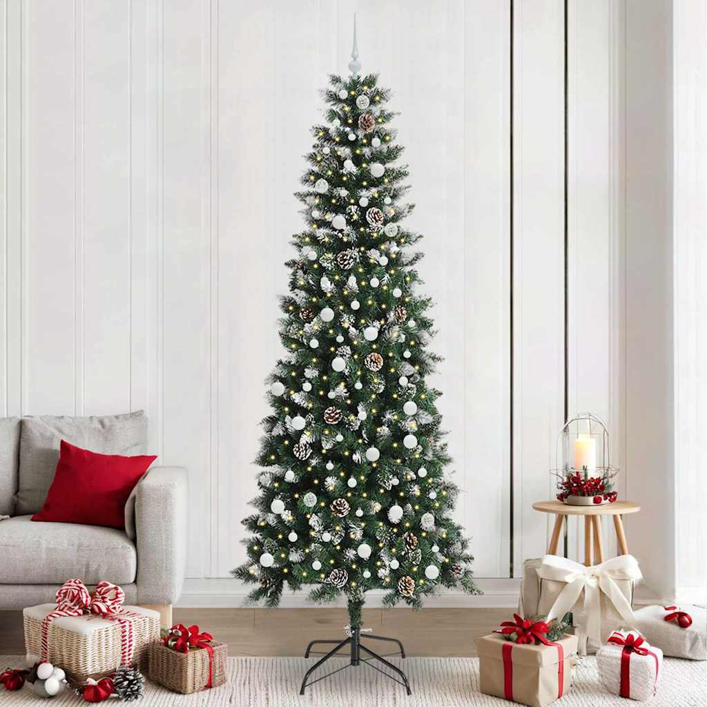 Kunstigt juletræ Grøn 240 cm PVC, plastik og stål