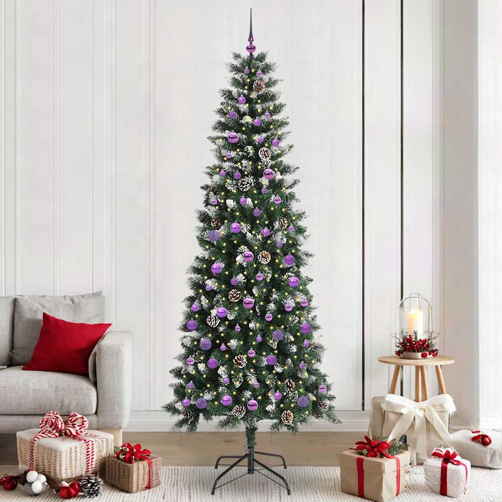 Kunstigt juletræ Grøn 240 cm PVC, plastik og stål