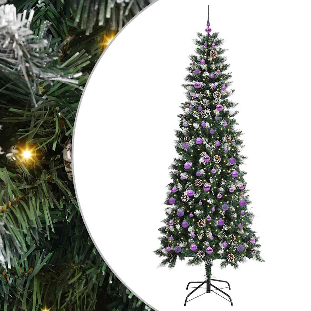 Kunstigt juletræ Grøn 240 cm PVC, plastik og stål