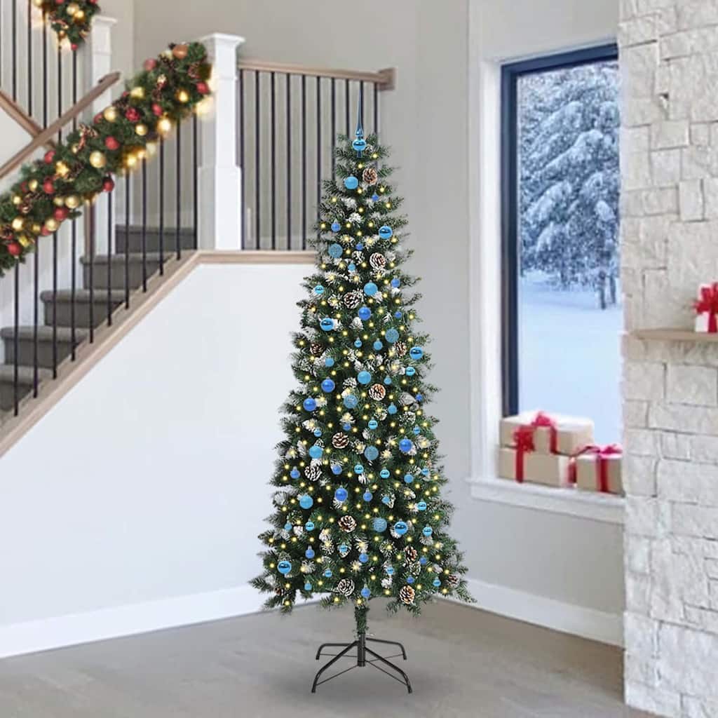Kunstigt juletræ Grøn 240 cm PVC, plastik og stål