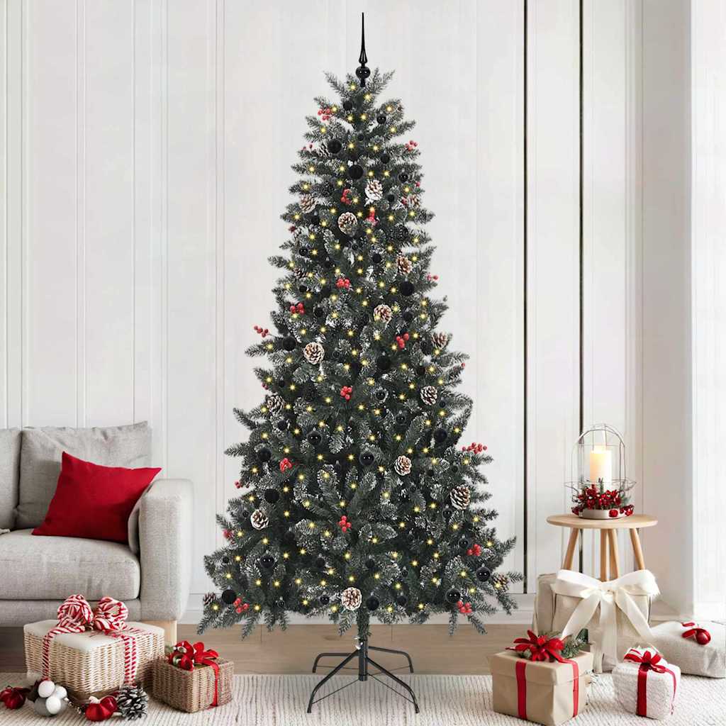 Kunstigt juletræ Grøn 240 cm PVC og plastik og stål