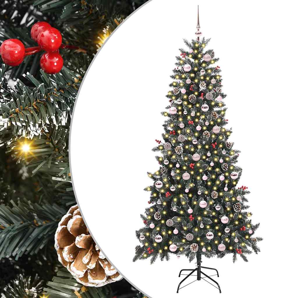 Kunstigt juletræ Grøn 240 cm PVC og plastik og stål