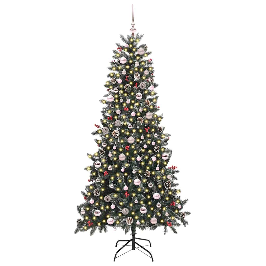 Kunstigt juletræ Grøn 240 cm PVC og plastik og stål