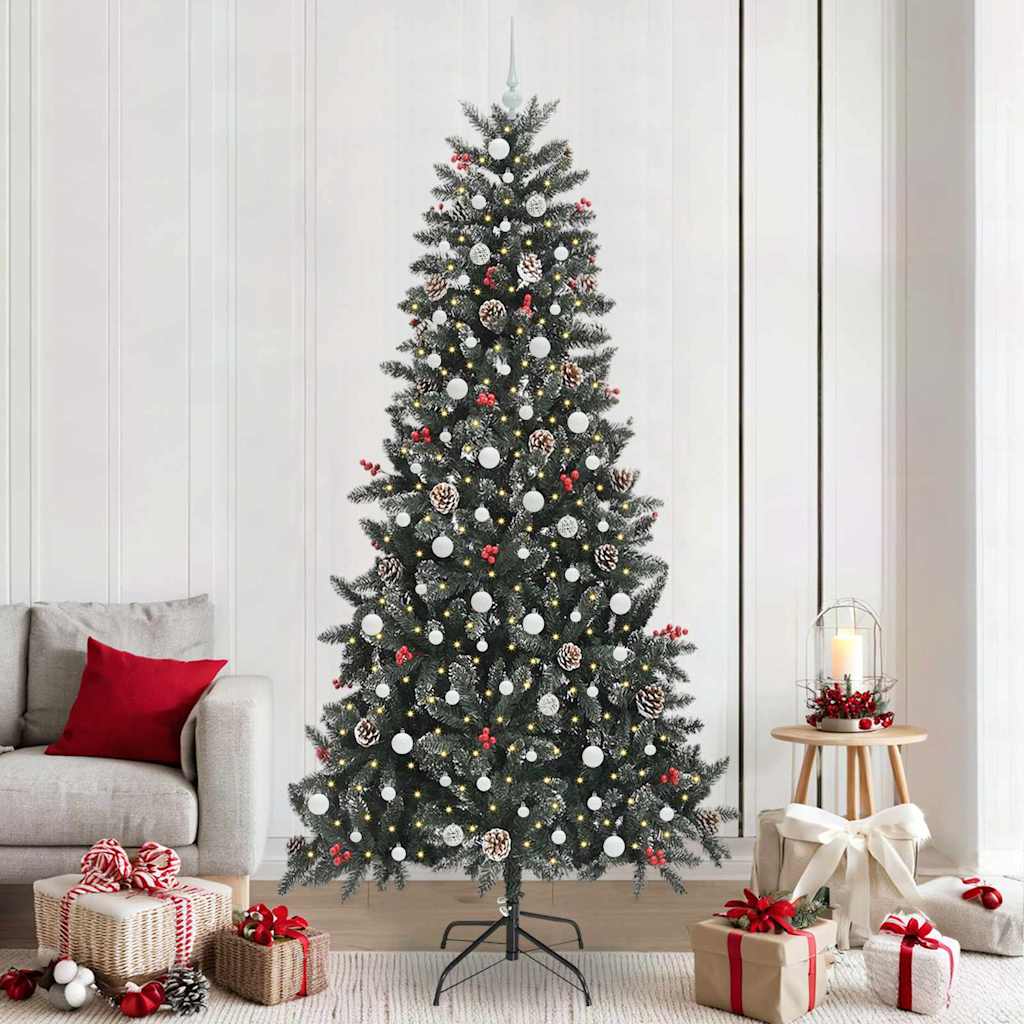 Kunstigt juletræ Grøn 240 cm PVC og plastik og stål