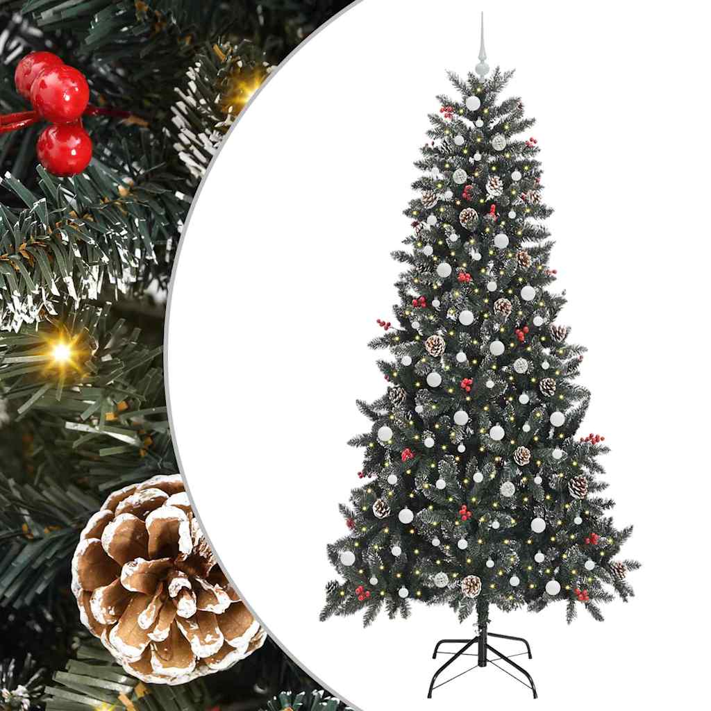 Kunstigt juletræ Grøn 240 cm PVC og plastik og stål