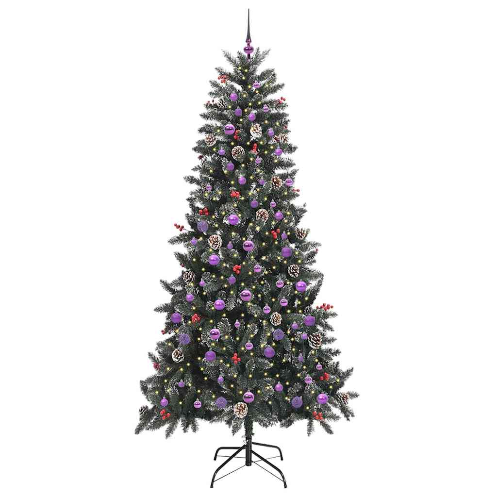 Kunstigt juletræ Grøn 240 cm PVC og plastik og stål