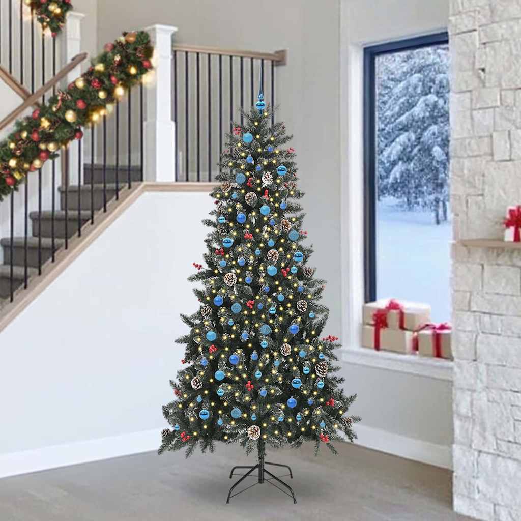 Kunstigt juletræ Grøn 240 cm PVC og plastik og stål