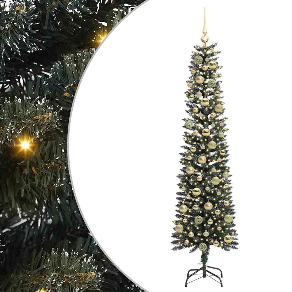 Kunstigt juletræ med stativ Grøn 180 cm PVC og plastik og stål