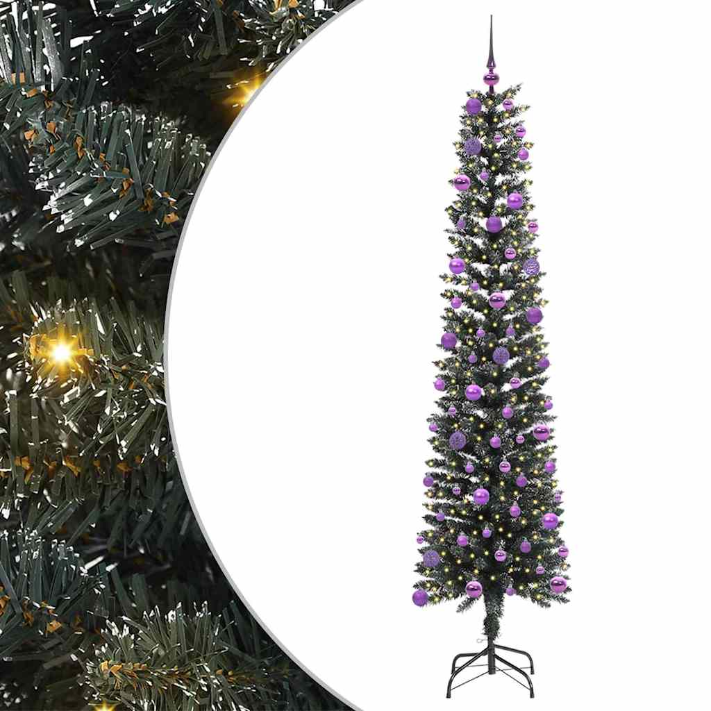 Kunstigt juletræ med stativ Grøn 240 cm PVC og plastik og stål